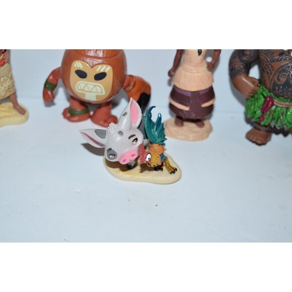 Vtg Disney Moana  Figures Lot Cake Toppers Kakamora Sina Maui Heihei Pua - Picture 5 of 10